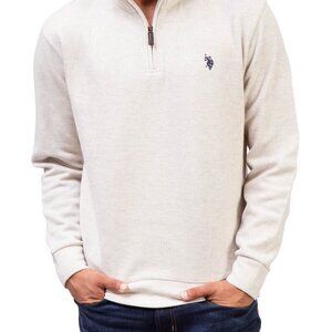 U.S. Polo Assn. Men's Cream Zip-Up Sweater